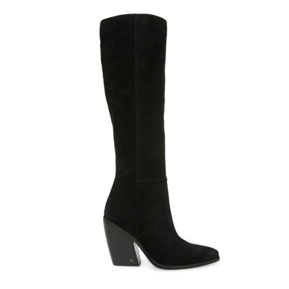 Sam Edelman Womens Annabel Black Suede Knee High Boot Size 9 NWOB Leather Lining - Picture 1 of 13